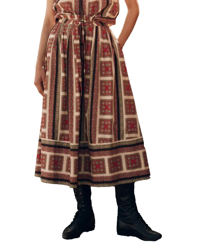 Treeline Midi Skirt In Westward Bandana Pring