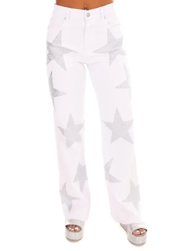 Follow The Stars High Waisted Jeans In White