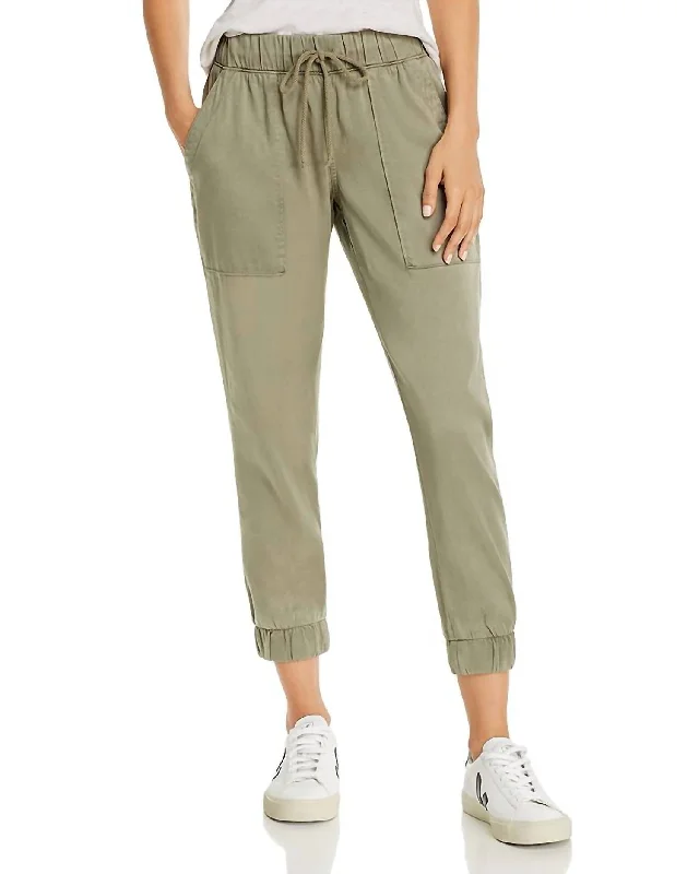 Girl's Drawstring Jogger In Army Green