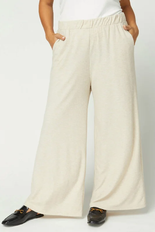 Plus Wide Leg Pants In Oatmeal