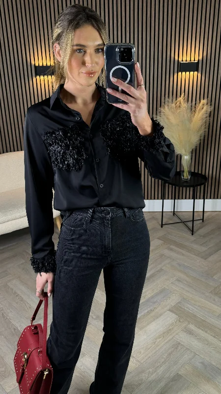 Charlotte Black With Sequin Detail Shirt