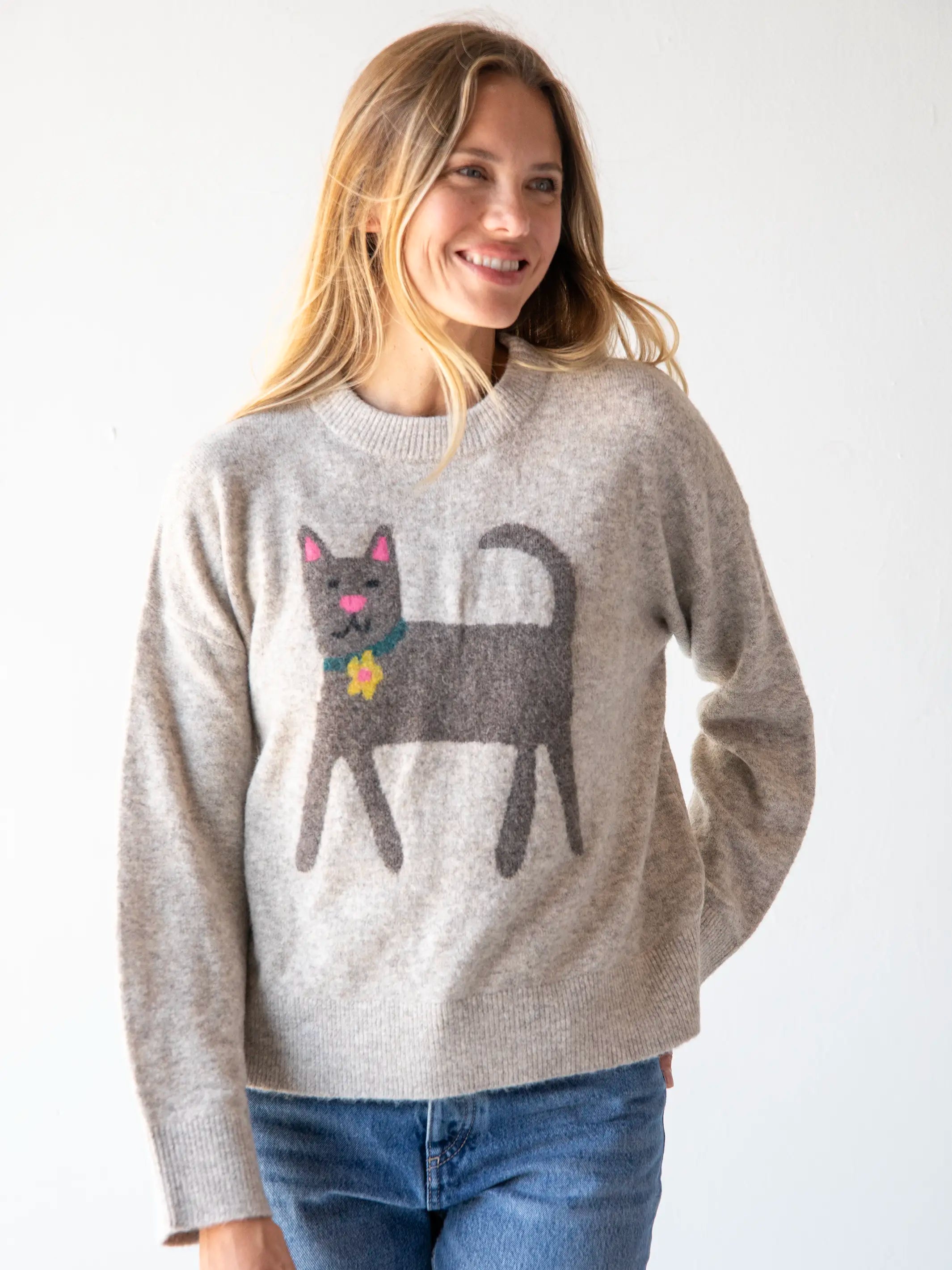 Everyone's Favorite Sweater - Dove Grey Cat