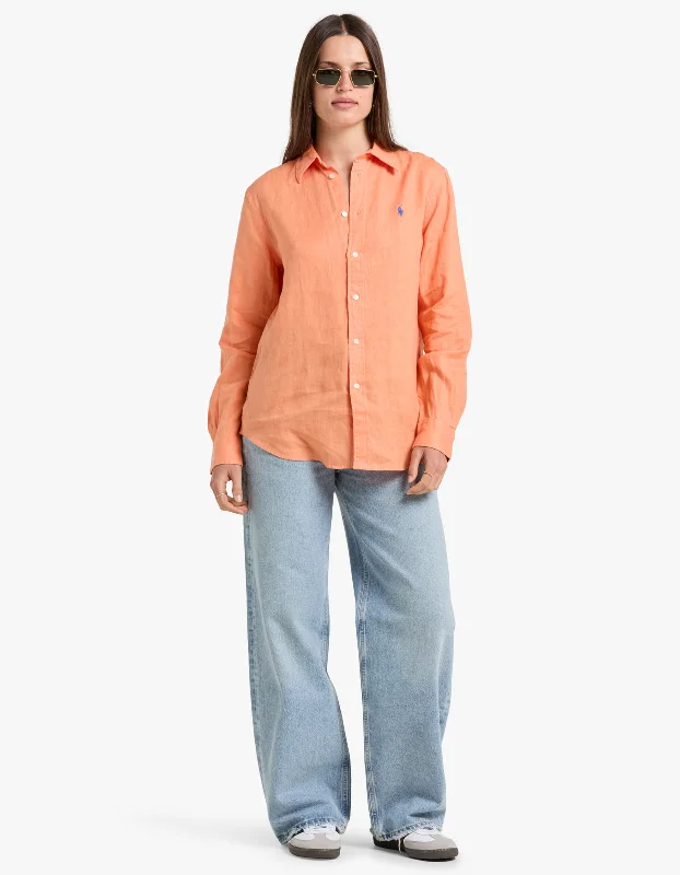 Piece Dye Linen Long Sleeve Shirt - Peach Tree