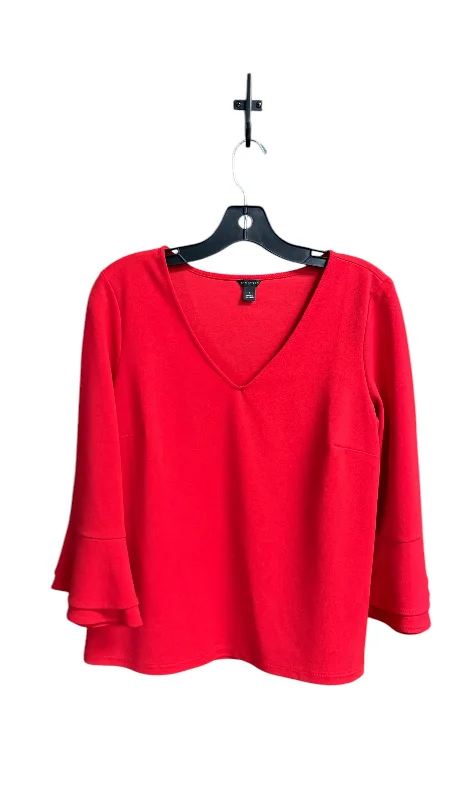 Top Long Sleeve By Ann Taylor In Red, Size: S