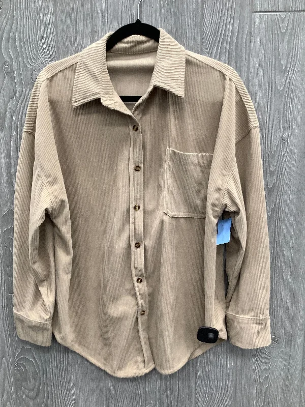 Top Long Sleeve By Clothes Mentor In Tan, Size: M