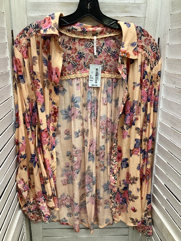 Top Long Sleeve By Free People In Floral Print, Size: Xl