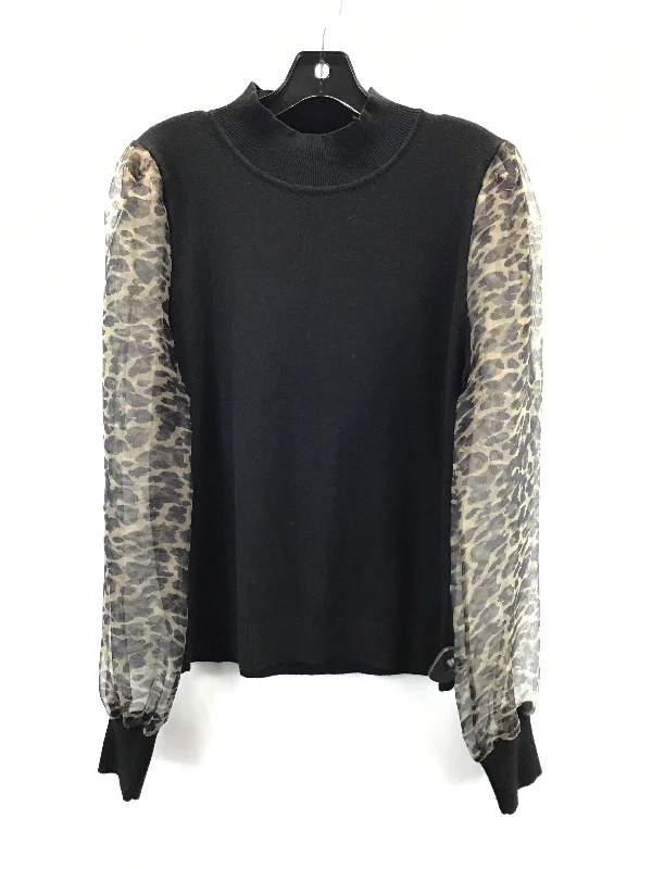 Top Long Sleeve By Sioni In Black, Size: L