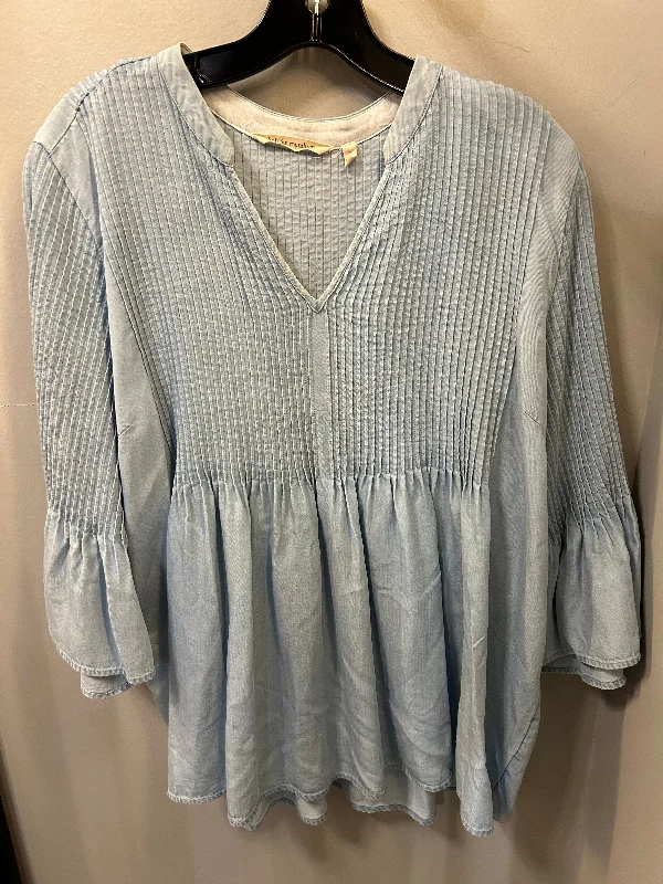 Top Long Sleeve By Soft Surroundings In Blue, Size: L