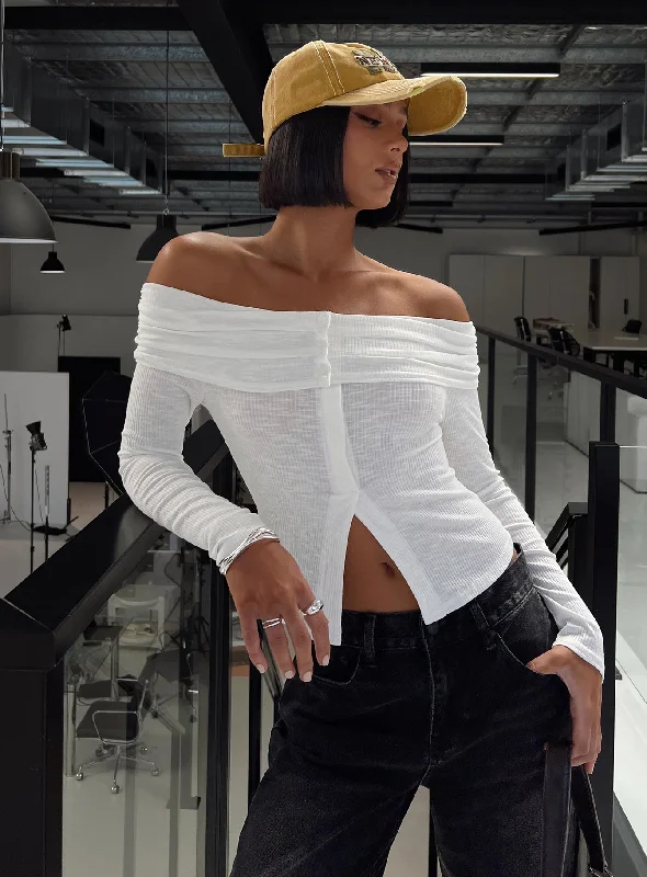 Victorea Long Sleeve Top White